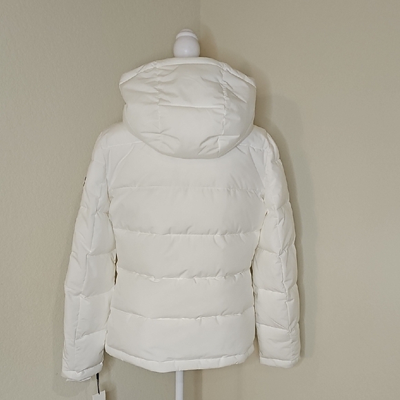 Calvin Klein White Puffer Coat Jacket with Hood - Picture 6 of 16